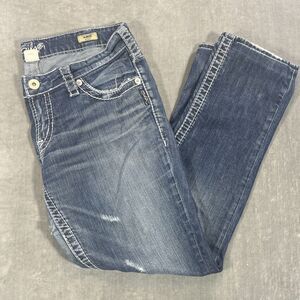 Silver Jeans Aiko Skinny Women's Size‎ 31 x 33 Low Rise Embroidered Denim Jeans